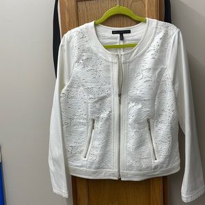 White House, Black market off white jacket with lace insert size 16